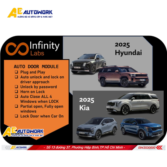  	MODUL AUTO LOCK + ĐỀ NỔ TỪ XE CHO TẤT CẢ DÒNG XE HYUNDAI + KIA