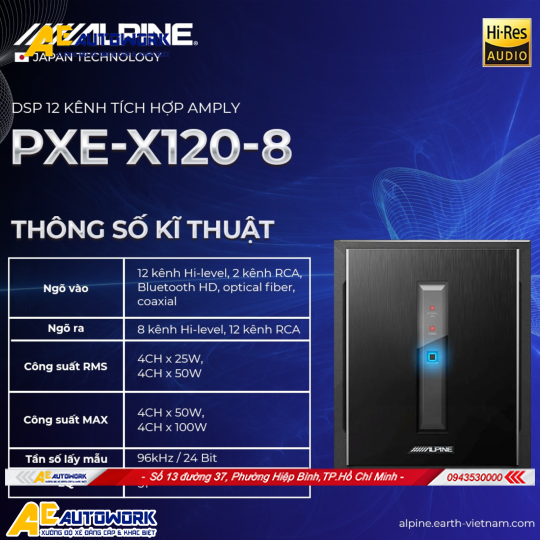  	PXE-X120-8 BỘ XỬ LÝ DSP 12 KÊNH TÍCH HỢP AMPLY