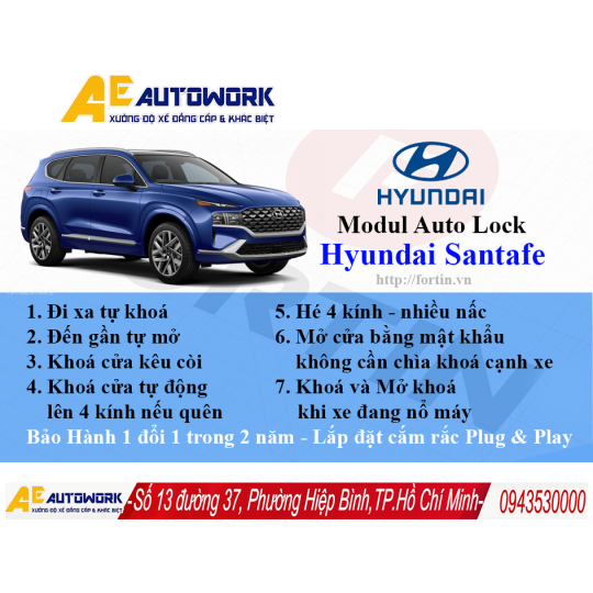 Auto Lock Hyundai Santa Fe Chống Trẻ Mở Cửa 