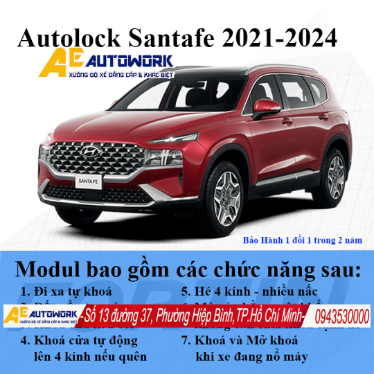 Bộ tự động khóa cửa Hyundai SantaFe chính hãng