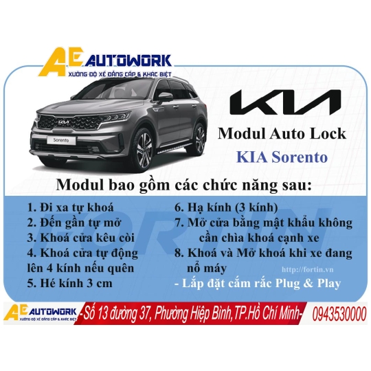 Module Auto Lock Kia Sorento Tự Động | Cắm Giắc Zin