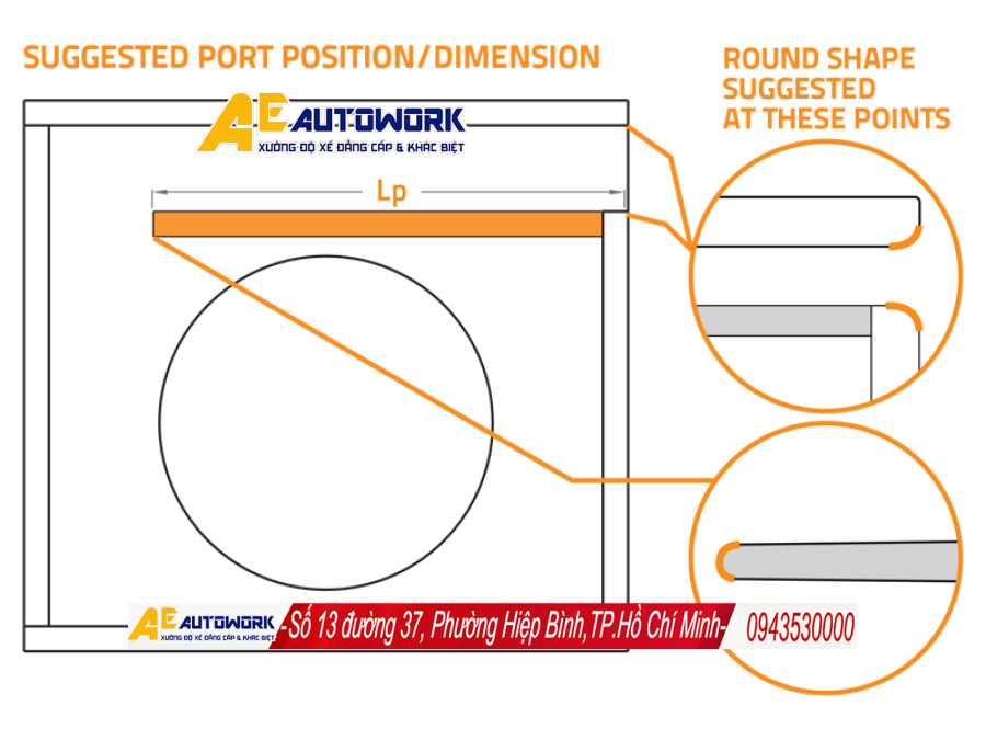 Kích thước cổng Reflex cho loa Hertz MPS 250