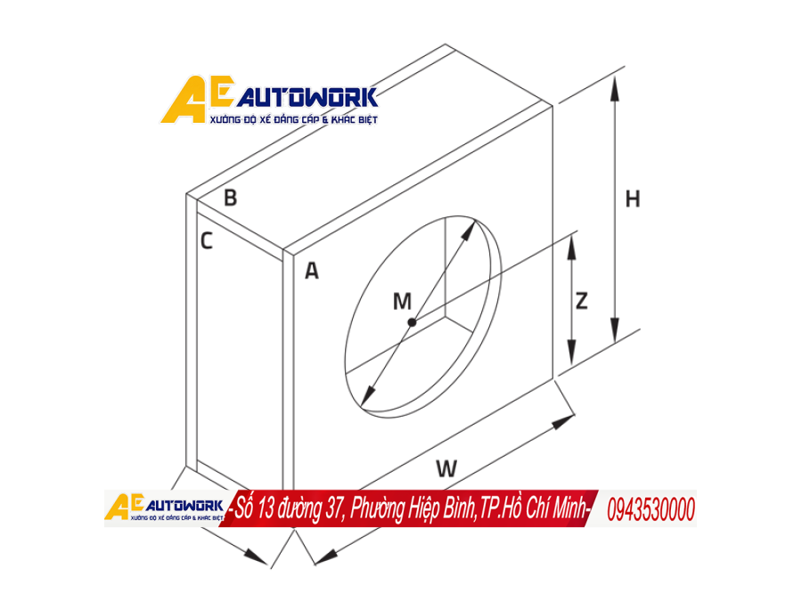 Sơ đồ đóng thùng kín cho loa Hertz MPS 250